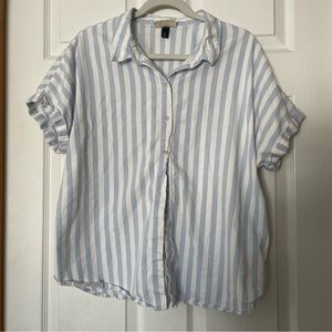 universal thread blue & white stripe blouse